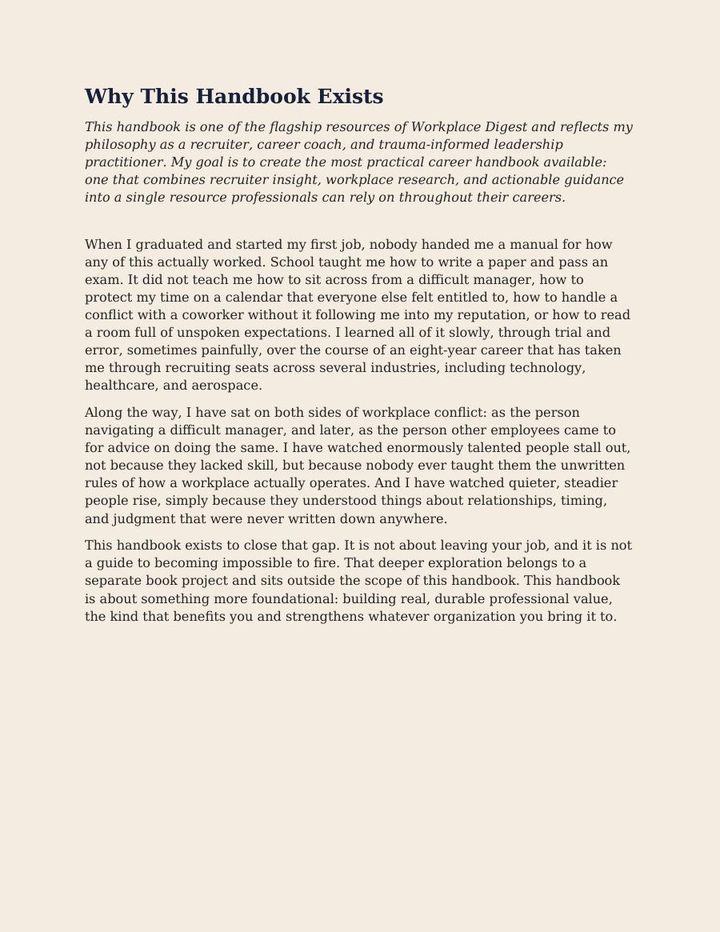 Inside page preview of Career Etiquette Handbook